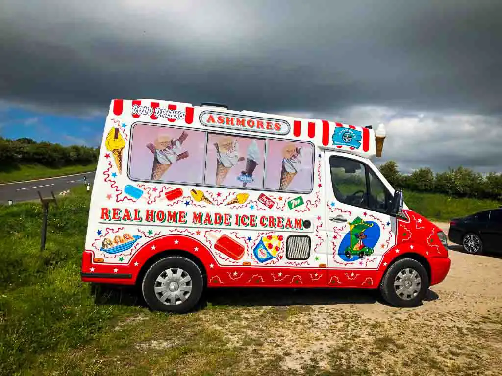 brightly coloured ice cream van