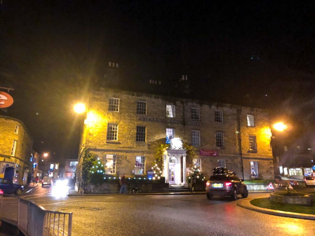 the rutland hotel in Buxton at night