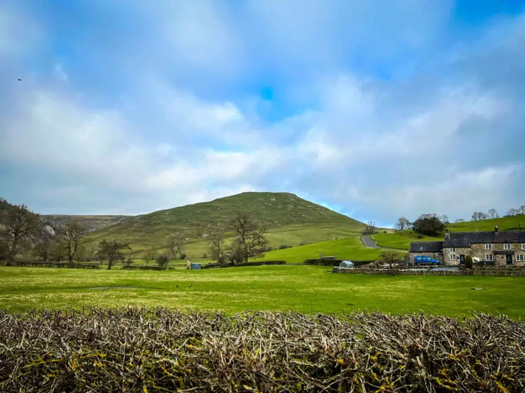 hill in the Peak District under a blue sky
